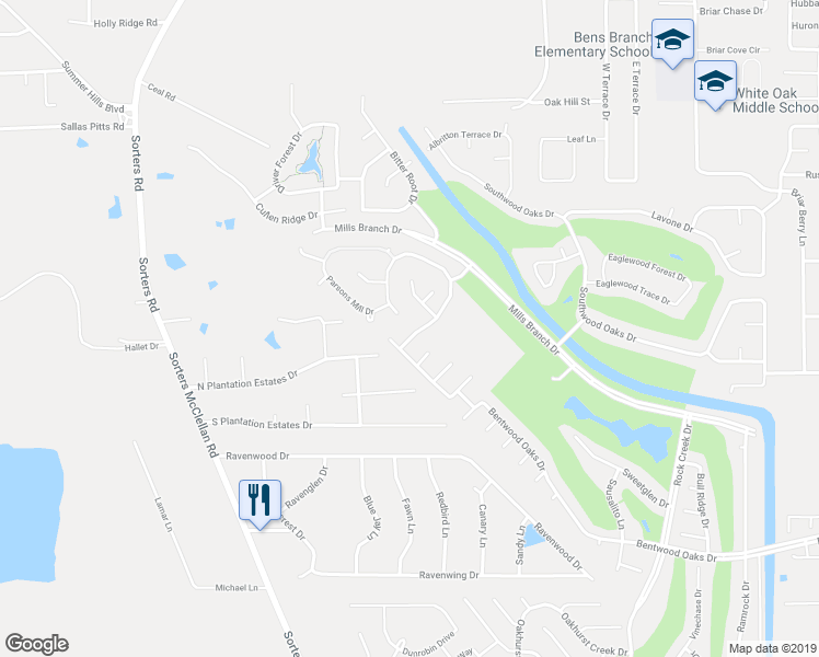 map of restaurants, bars, coffee shops, grocery stores, and more near 24550 Yorktown Heights Drive in Porter