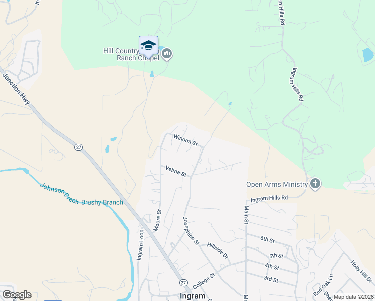 map of restaurants, bars, coffee shops, grocery stores, and more near 415 Winona Street in Ingram