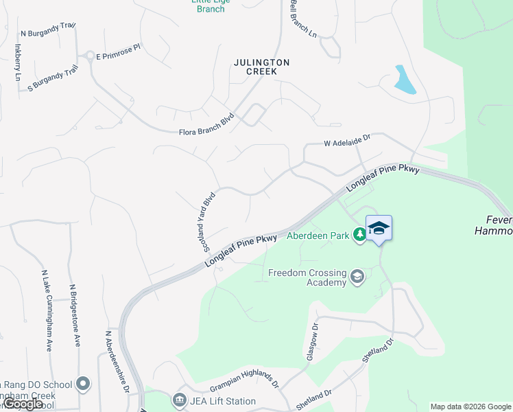 map of restaurants, bars, coffee shops, grocery stores, and more near 508 Abbotsford Court in Saint Johns