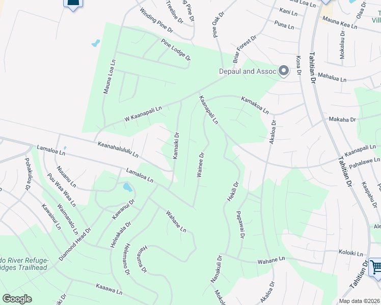 map of restaurants, bars, coffee shops, grocery stores, and more near 160 Molokini Drive in Bastrop