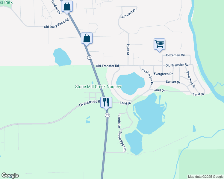 map of restaurants, bars, coffee shops, grocery stores, and more near 320-356 W Lakeview Dr in Wewahitchka
