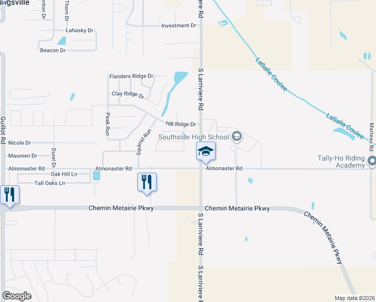 map of restaurants, bars, coffee shops, grocery stores, and more near 103 Peak Valley Street in Youngsville