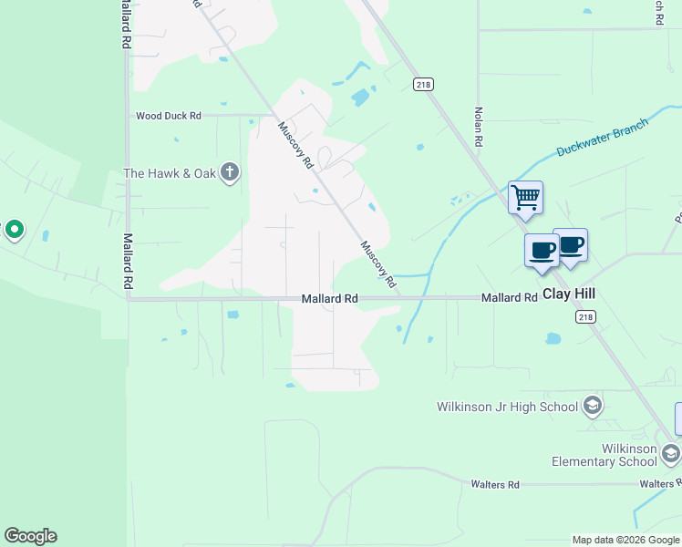 map of restaurants, bars, coffee shops, grocery stores, and more near 2162 Mallard Road in Middleburg