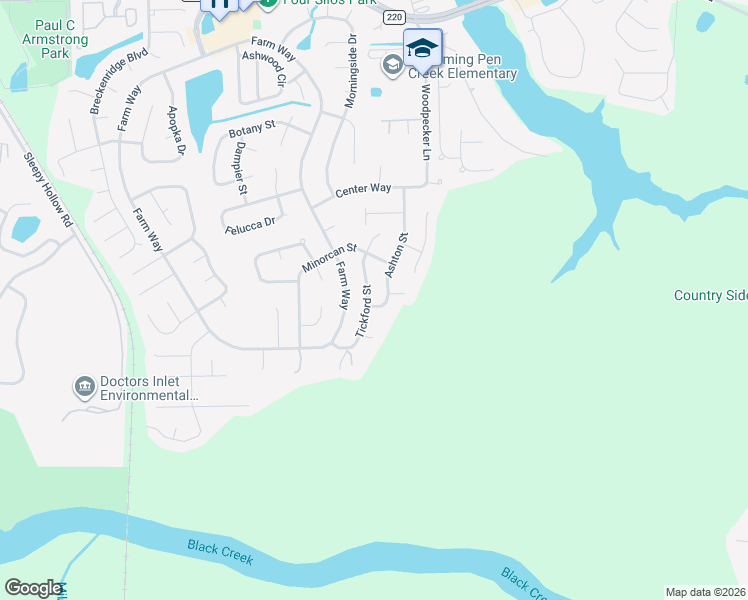 map of restaurants, bars, coffee shops, grocery stores, and more near 2043 Tickford Street in Middleburg