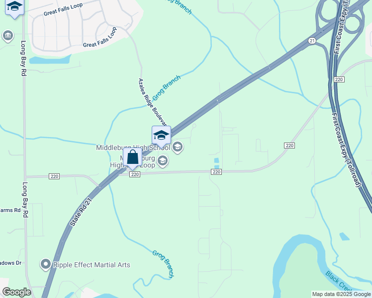 map of restaurants, bars, coffee shops, grocery stores, and more near 3750 County Road 220 in Middleburg