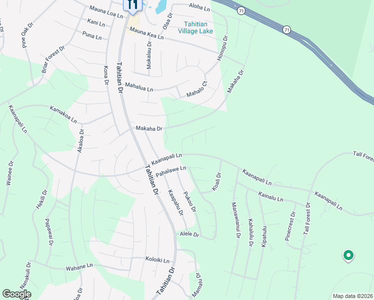 map of restaurants, bars, coffee shops, grocery stores, and more near 111 Pahoiki Lane in Bastrop