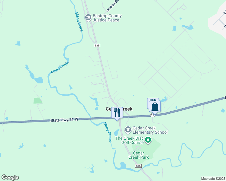 map of restaurants, bars, coffee shops, grocery stores, and more near 5667 Farm to Market Road 535 in Cedar Creek