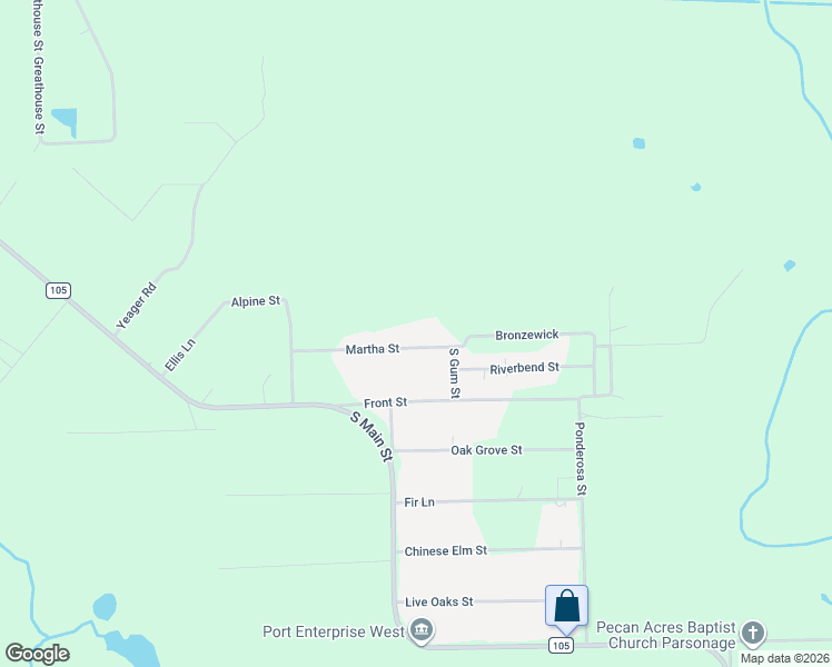 map of restaurants, bars, coffee shops, grocery stores, and more near 3365 Martha Street in Vidor