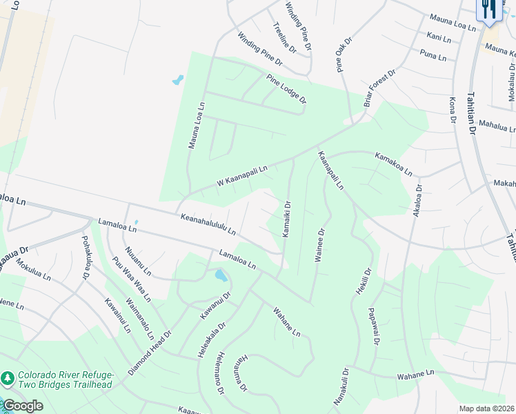 map of restaurants, bars, coffee shops, grocery stores, and more near 122 Mokolii Court in Bastrop