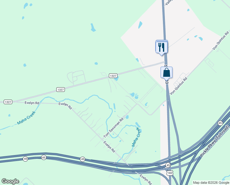 map of restaurants, bars, coffee shops, grocery stores, and more near 6709 Farm to Market Road 1327 in Austin