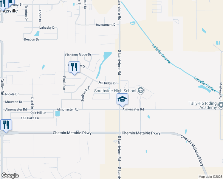 map of restaurants, bars, coffee shops, grocery stores, and more near 203 Sun Ridge Street in Youngsville