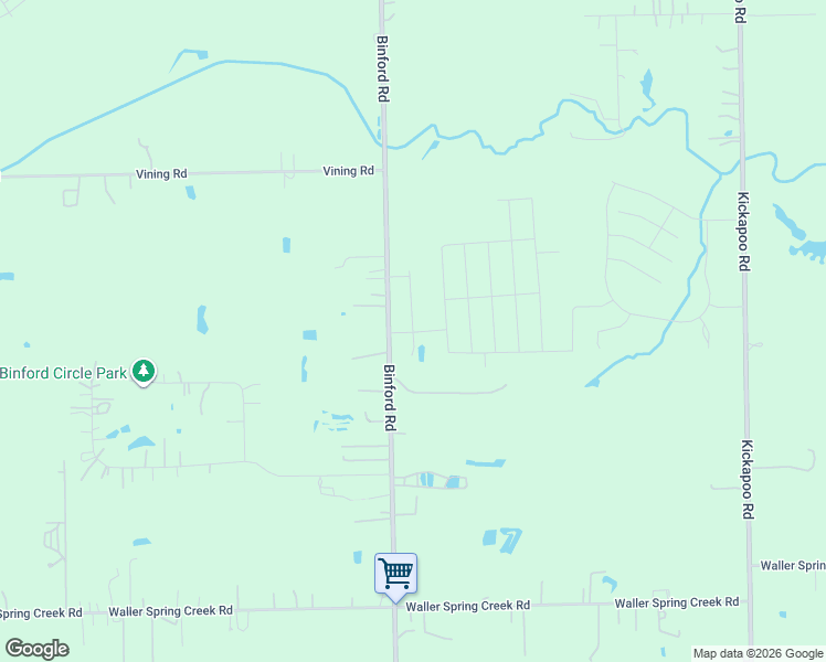 map of restaurants, bars, coffee shops, grocery stores, and more near 21842 Binford Road in Waller