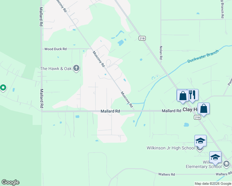map of restaurants, bars, coffee shops, grocery stores, and more near 2162 Mallard Road in Middleburg