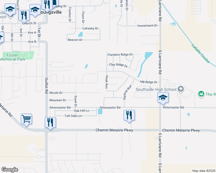 map of restaurants, bars, coffee shops, grocery stores, and more near 100 Summit Crest Drive in Youngsville