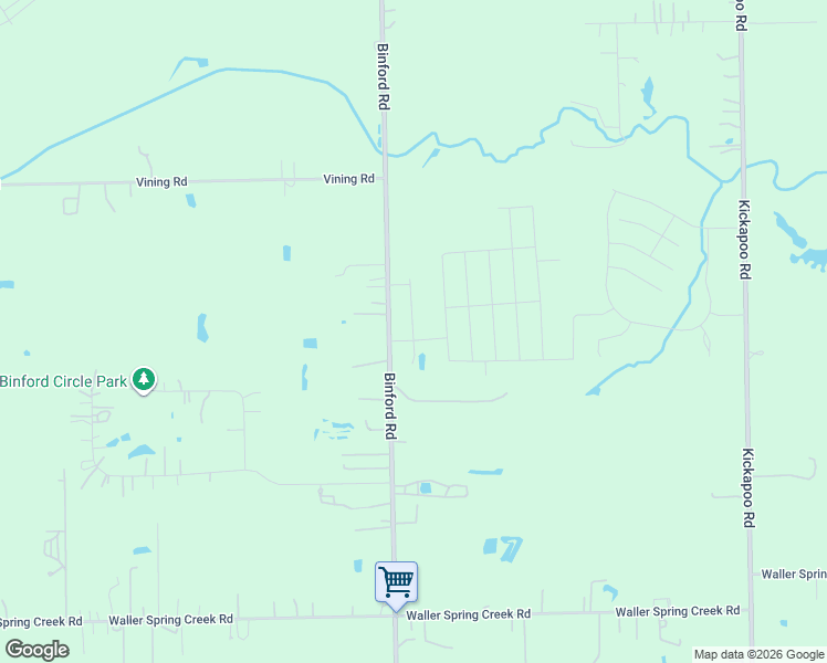 map of restaurants, bars, coffee shops, grocery stores, and more near 21842 Binford Road in Waller