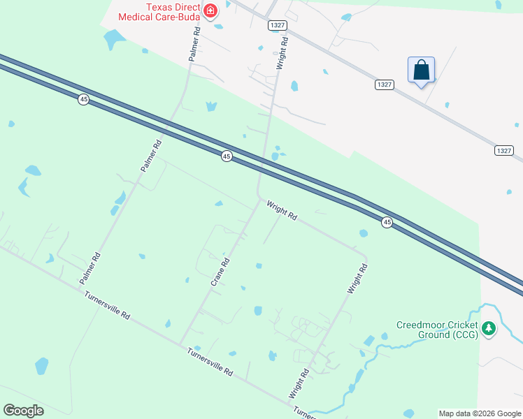 map of restaurants, bars, coffee shops, grocery stores, and more near 12900 Wright Road in Buda