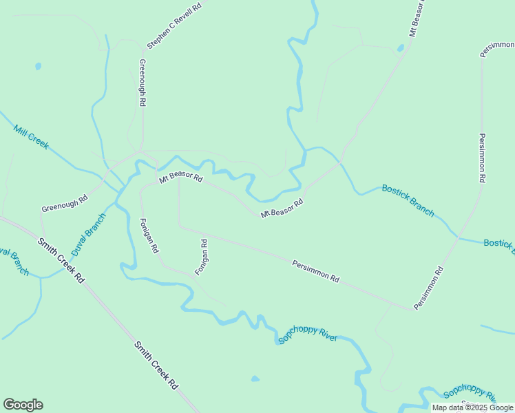 map of restaurants, bars, coffee shops, grocery stores, and more near 198 Mount Beasor Road in Sopchoppy