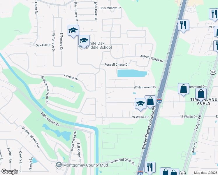 map of restaurants, bars, coffee shops, grocery stores, and more near 16722 West Hammond Drive in Porter