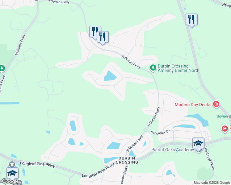 map of restaurants, bars, coffee shops, grocery stores, and more near 56 Ninewells Lane in Saint Johns