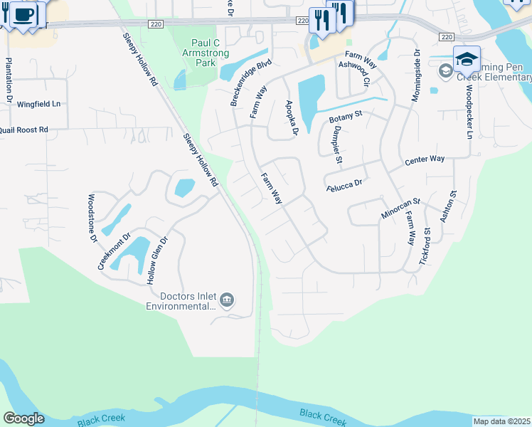 map of restaurants, bars, coffee shops, grocery stores, and more near 2516 Ambrosia Drive in Middleburg