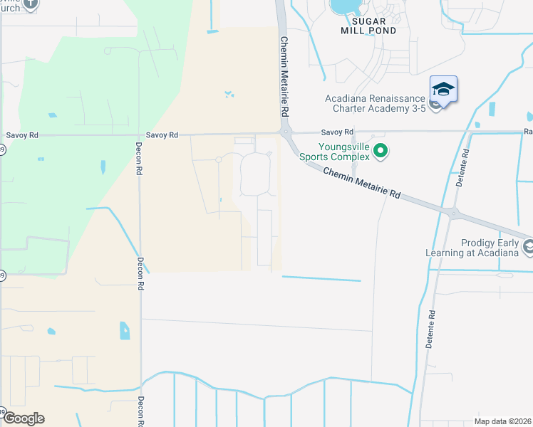 map of restaurants, bars, coffee shops, grocery stores, and more near Cypress View Drive in Youngsville