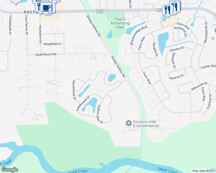 map of restaurants, bars, coffee shops, grocery stores, and more near 1574 Harvest Cove Drive in Middleburg