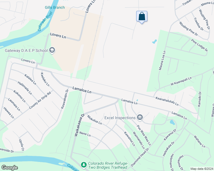 map of restaurants, bars, coffee shops, grocery stores, and more near 273 Keanahalululu Lane in Bastrop
