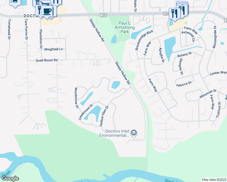 map of restaurants, bars, coffee shops, grocery stores, and more near 1575 Harvest Cove Drive in Middleburg