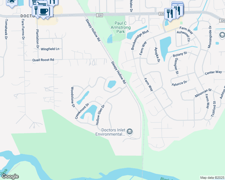 map of restaurants, bars, coffee shops, grocery stores, and more near 1603 Harvest Cove Drive in Middleburg
