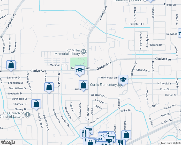 map of restaurants, bars, coffee shops, grocery stores, and more near in Beaumont
