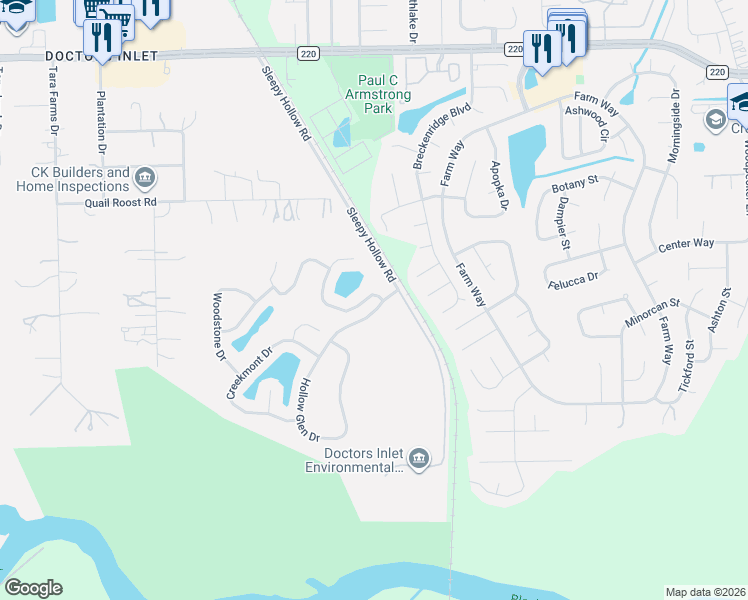 map of restaurants, bars, coffee shops, grocery stores, and more near 1608 Harvest Cove Drive in Middleburg