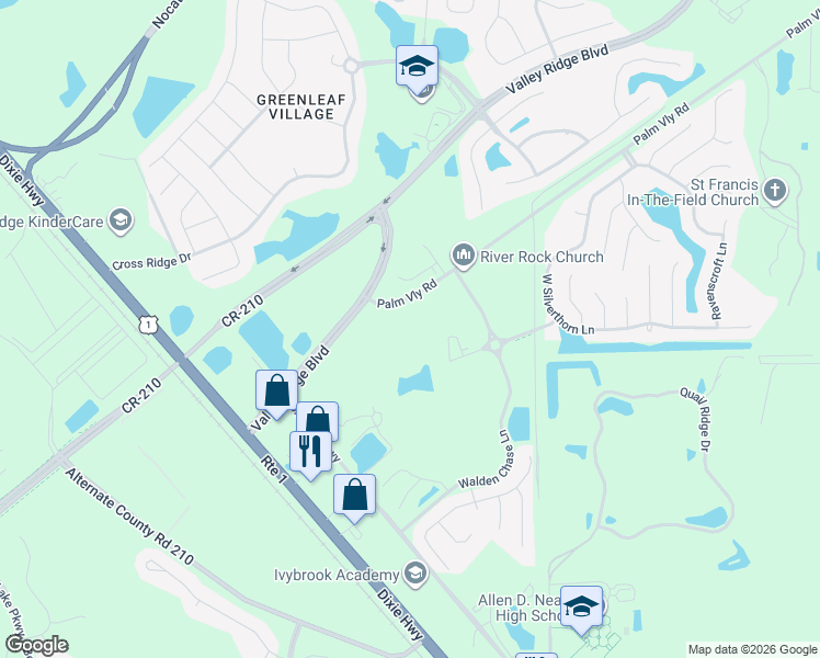 map of restaurants, bars, coffee shops, grocery stores, and more near 86 Hudson Way in Ponte Vedra Beach