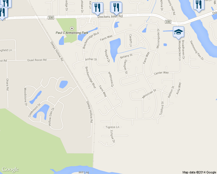 map of restaurants, bars, coffee shops, grocery stores, and more near 2480 Ambrosia Drive in Middleburg