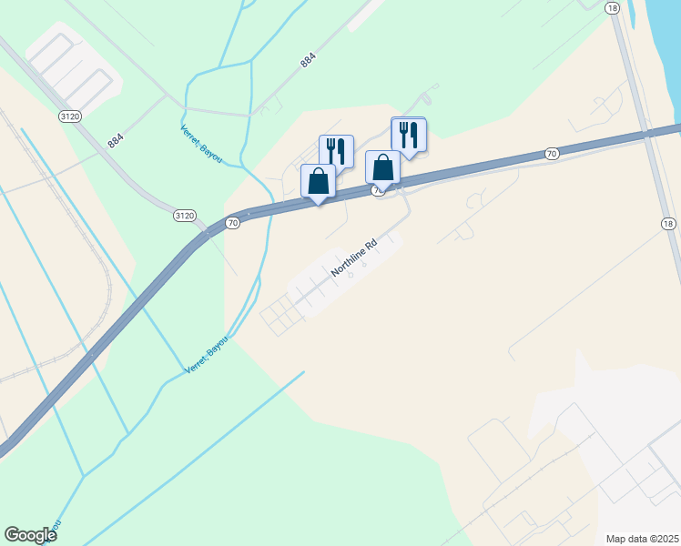 map of restaurants, bars, coffee shops, grocery stores, and more near 10497 West Tchoupitouilas Circle in Saint James