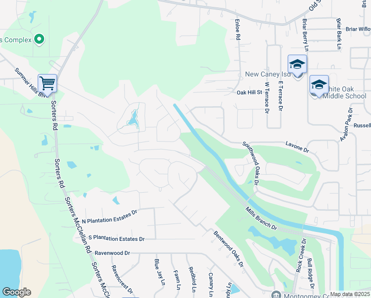 map of restaurants, bars, coffee shops, grocery stores, and more near 24520 Green Leaf Trail Drive in Porter