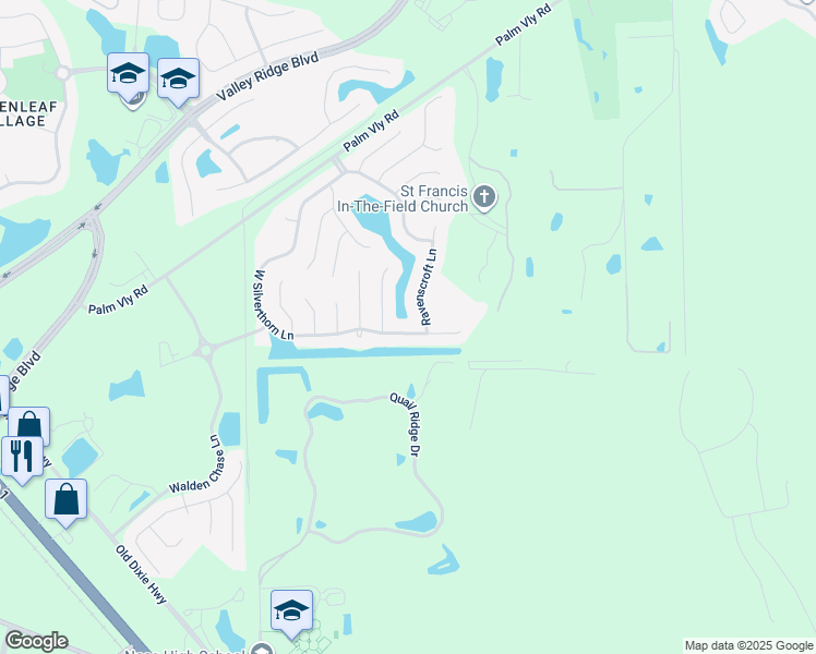 map of restaurants, bars, coffee shops, grocery stores, and more near 412 West Silverthorn Lane in Ponte Vedra Beach