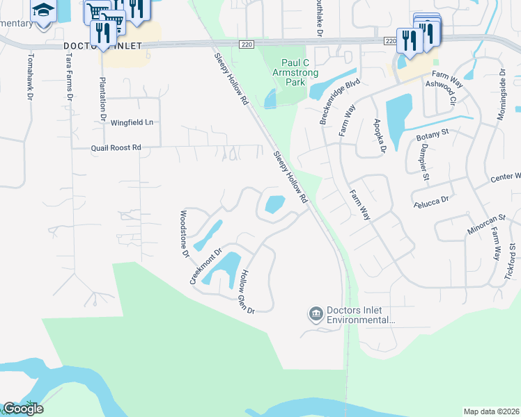 map of restaurants, bars, coffee shops, grocery stores, and more near 1545 Harvest Cove Drive in Middleburg