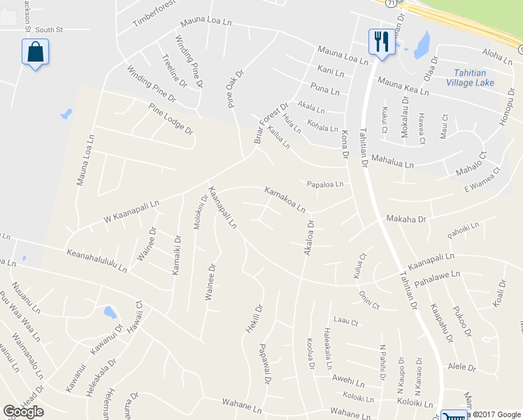 map of restaurants, bars, coffee shops, grocery stores, and more near 103 West Kamoi Court in Bastrop