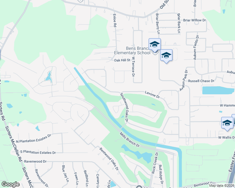 map of restaurants, bars, coffee shops, grocery stores, and more near 20293 Southwood Oaks Drive in Porter