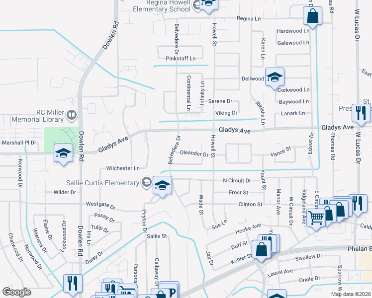 map of restaurants, bars, coffee shops, grocery stores, and more near 935 Hibiscus Circle in Beaumont