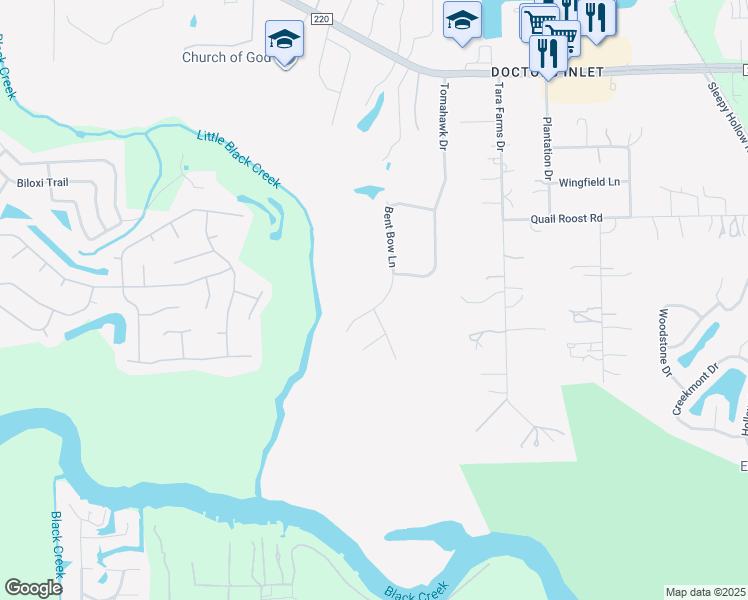 map of restaurants, bars, coffee shops, grocery stores, and more near 3038 Bent Bow Lane in Middleburg