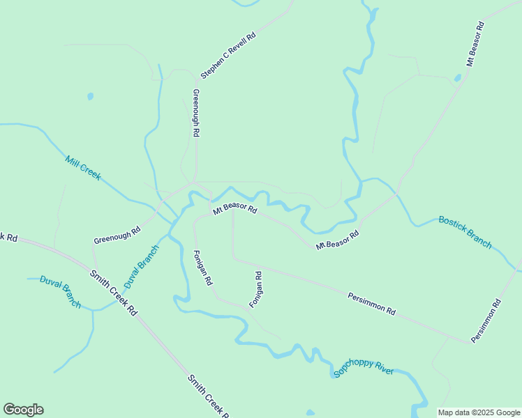 map of restaurants, bars, coffee shops, grocery stores, and more near 120 Mount Beasor Road in Sopchoppy