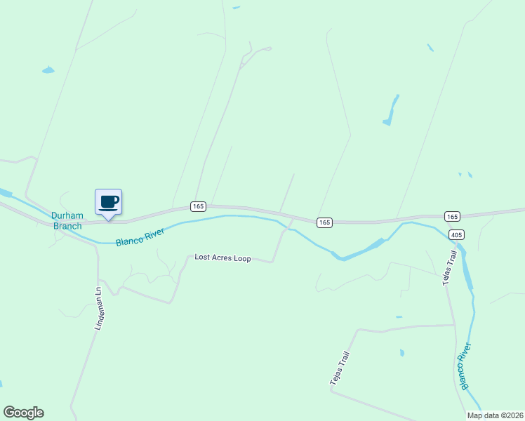 map of restaurants, bars, coffee shops, grocery stores, and more near 2406 Farm to Market 165 in Blanco