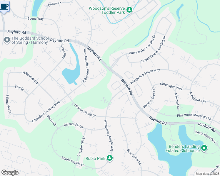 map of restaurants, bars, coffee shops, grocery stores, and more near 4211 West Colt Shadow Lane in Spring