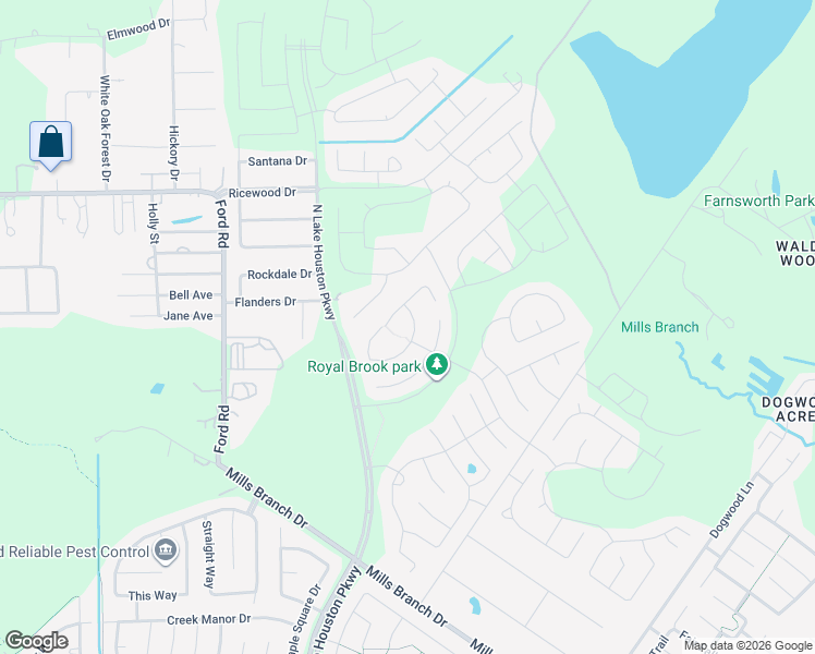 map of restaurants, bars, coffee shops, grocery stores, and more near 5907 Fairway Shores Lane in Porter