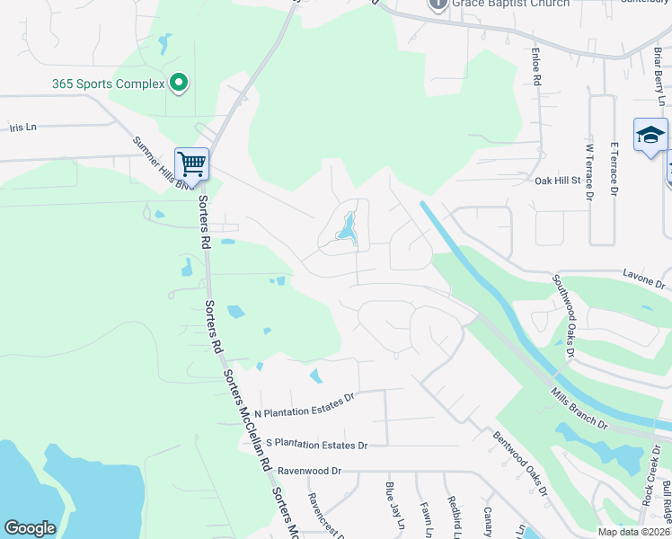 map of restaurants, bars, coffee shops, grocery stores, and more near 19896 Cullen Ridge Drive in Porter