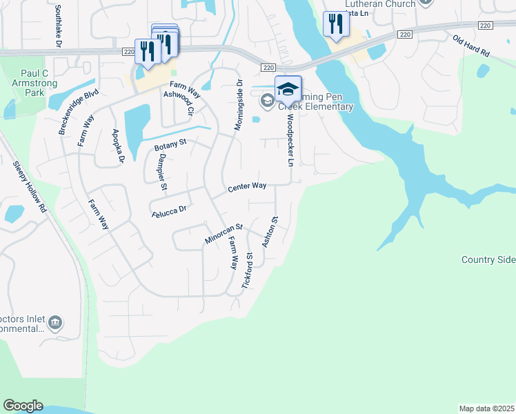 map of restaurants, bars, coffee shops, grocery stores, and more near 2435 Burns Drive in Middleburg