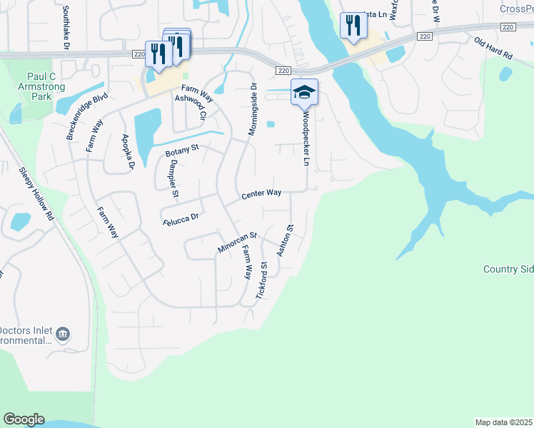 map of restaurants, bars, coffee shops, grocery stores, and more near 2439 Burns Drive in Middleburg