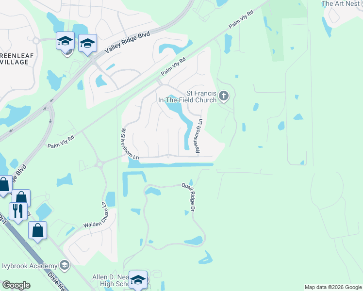 map of restaurants, bars, coffee shops, grocery stores, and more near 412 West Silverthorn Lane in Ponte Vedra Beach