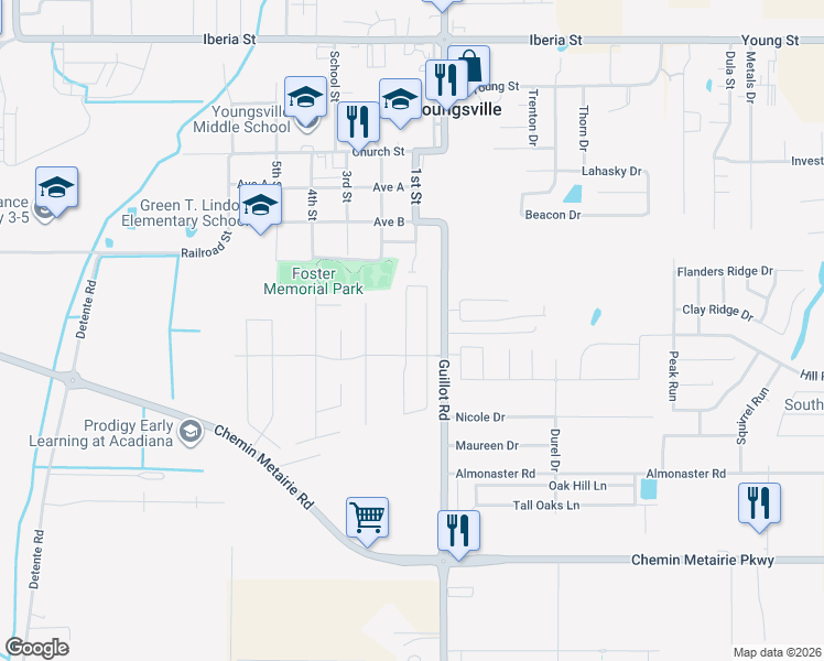 map of restaurants, bars, coffee shops, grocery stores, and more near 108 Harton Road in Youngsville